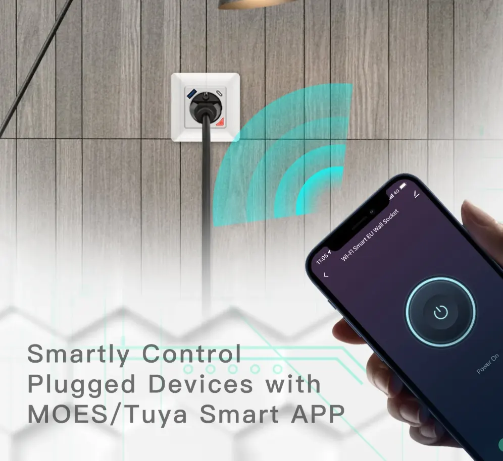 پریز هوشمند 16A با پورت MOES - USB + USB Type C - پروتکل وای فای