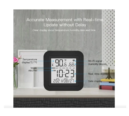 سنسور کنترل دما و رطوبت با صفحه نمایش لمسی MOES - پروتکل وای فای و IR