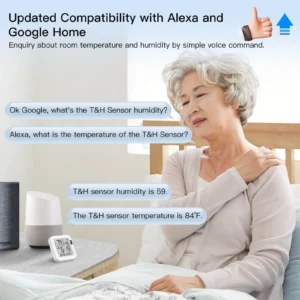 سنسور دما و رطوبت هوشمند بدون نیاز به هاب سازگار با فرمان صوتی alexa و google home
