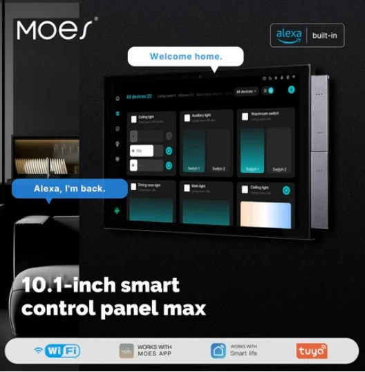 کنترل پنل 10 اینچ هوشمند MOES - پروتکل زیگبی، وای فای و بلوتوث